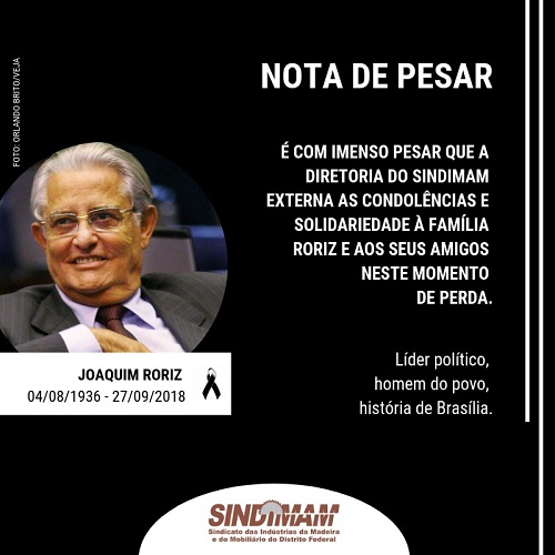 Nota de pesar pelo falecimento do ex-governador Joaquim Roriz